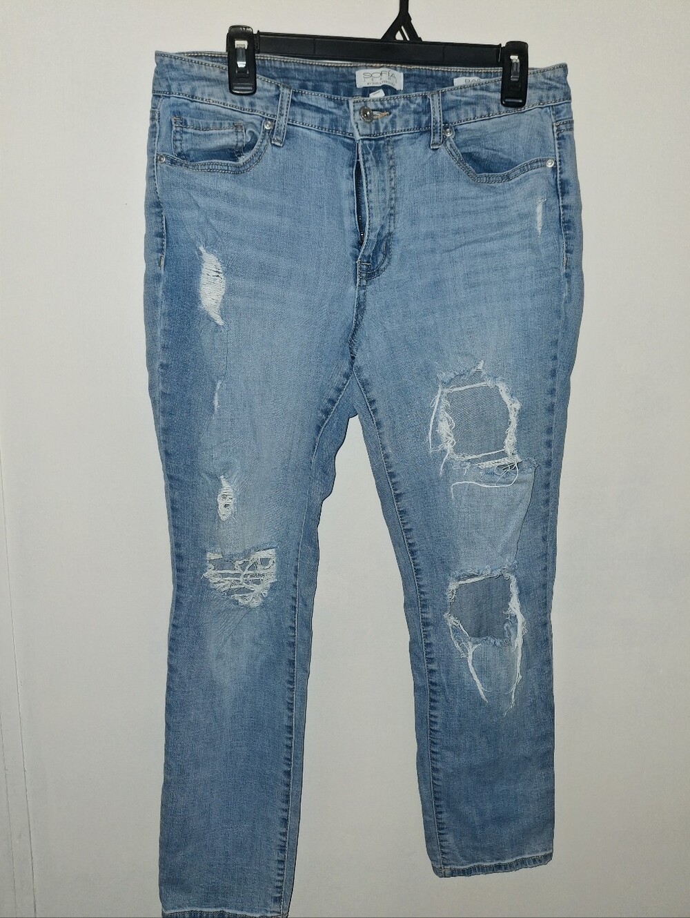 sofia by sofia vergara Light Blue Distressed Skinny Jeans